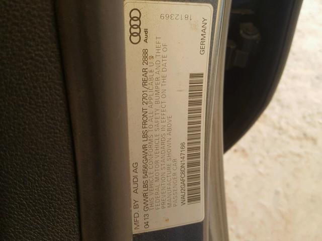 WAU2GAFC8DN147166 - 2013 AUDI A7 PRESTIG SILVER photo 10