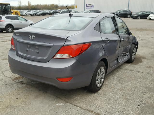 KMHCT4AE4GU076129 - 2016 HYUNDAI ACCENT SE GRAY photo 4