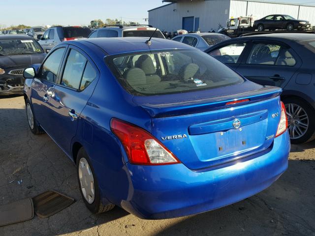 3N1CN7AP6DL877719 - 2013 NISSAN VERSA BLUE photo 3