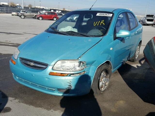 KL1TD52645B366658 - 2005 CHEVROLET AVEO BASE TEAL photo 2