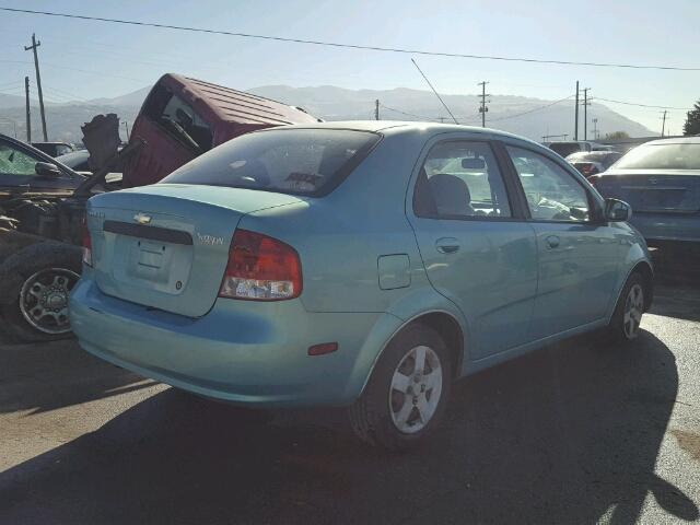 KL1TD52645B366658 - 2005 CHEVROLET AVEO BASE TEAL photo 4