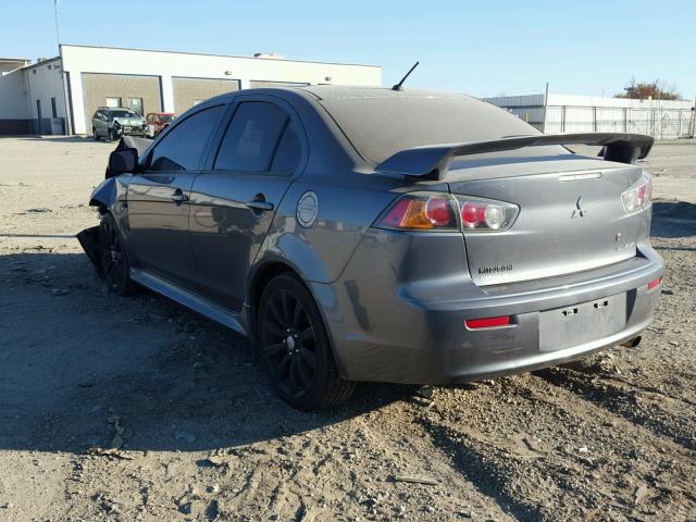 JA32U8FW3BU026853 - 2011 MITSUBISHI LANCER GTS GRAY photo 3