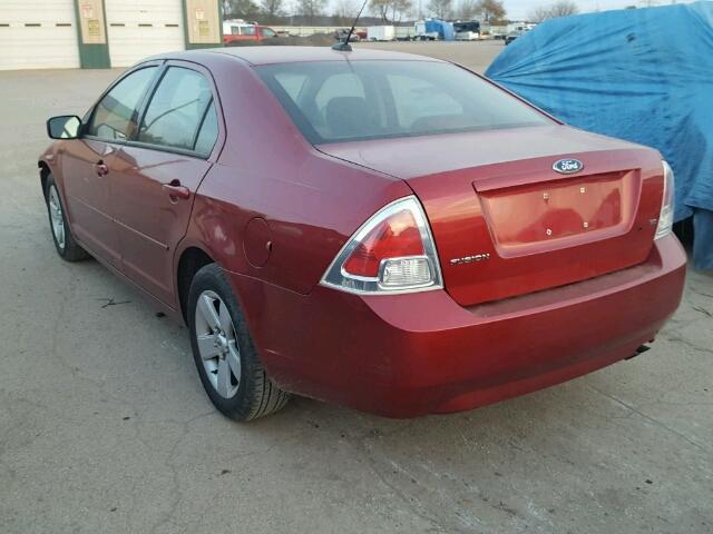 3FAHP07Z57R266519 - 2007 FORD FUSION SE RED photo 3