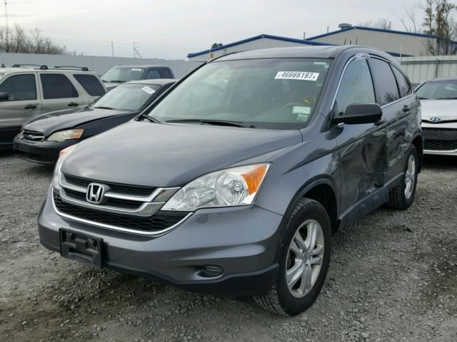 JHLRE4H54BC000006 - 2011 HONDA CR-V EX GRAY photo 2