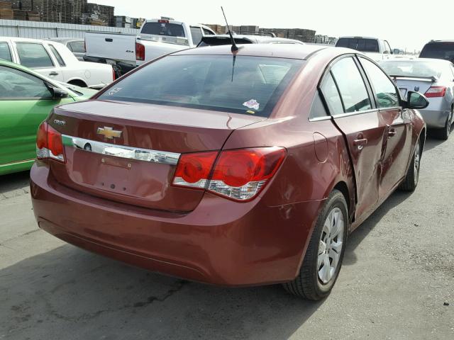 1G1PC5SH9C7379655 - 2012 CHEVROLET CRUZE LS MAROON photo 4