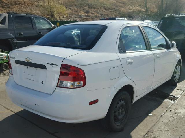 KL1TD52645B479672 - 2005 CHEVROLET AVEO BASE WHITE photo 4