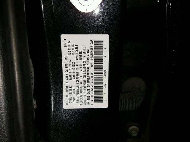 1HGCR2F70FA036858 - 2015 HONDA ACCORD EX BLACK photo 10