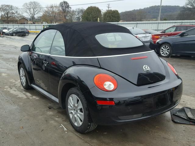 3VWPF31Y98M420378 - 2008 VOLKSWAGEN NEW BEETLE BLACK photo 3