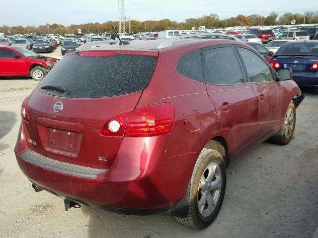 JN8AS58T18W014254 - 2008 NISSAN ROGUE S RED photo 4