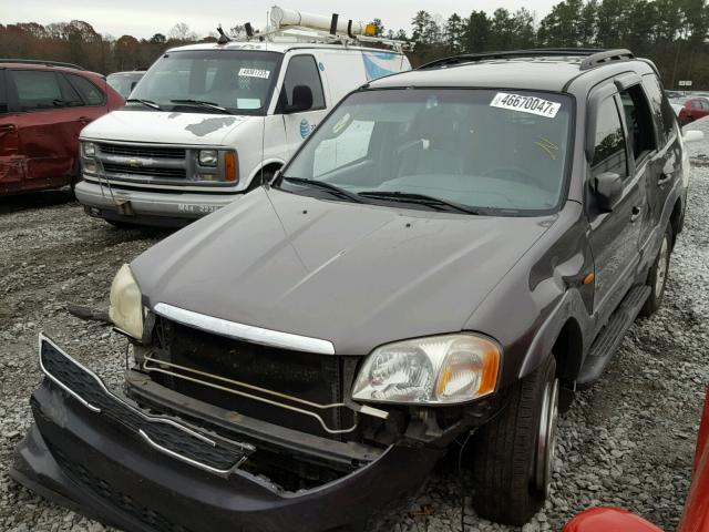 4F2YU091X2KM27261 - 2002 MAZDA TRIBUTE LX GRAY photo 2