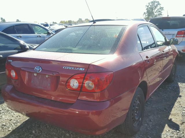 1NXBR32E17Z906844 - 2007 TOYOTA COROLLA CE RED photo 4