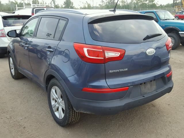 KNDPB3A24C7336546 - 2012 KIA SPORTAGE B BLUE photo 3