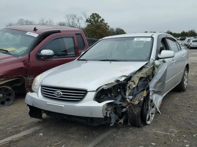 KNAGE123985275715 - 2008 KIA OPTIMA LX SILVER photo 2