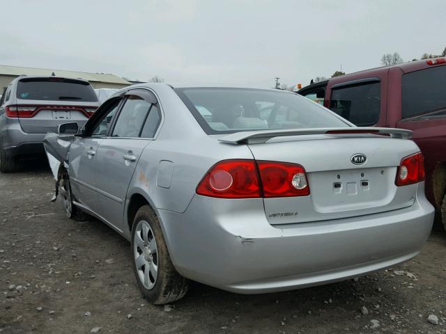 KNAGE123985275715 - 2008 KIA OPTIMA LX SILVER photo 3