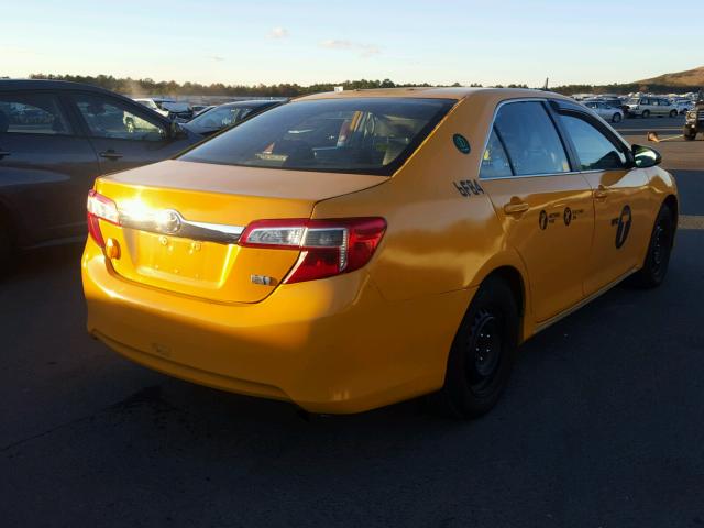 4T1BD1FK0CU045587 - 2012 TOYOTA CAMRY HYBR YELLOW photo 4