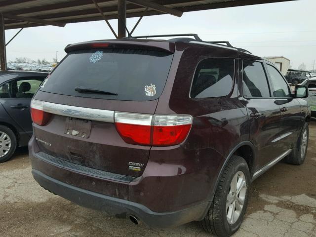 1C4RDHDGXCC275511 - 2012 DODGE DURANGO CR MAROON photo 4