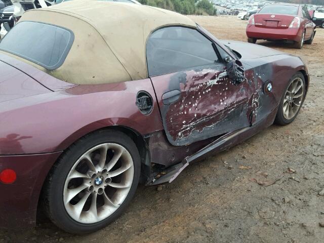 4USBT33423LR62331 - 2003 BMW Z4 2.5 MAROON photo 9