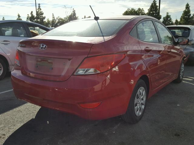 KMHCT4AEXFU882510 - 2015 HYUNDAI ACCENT GLS RED photo 4