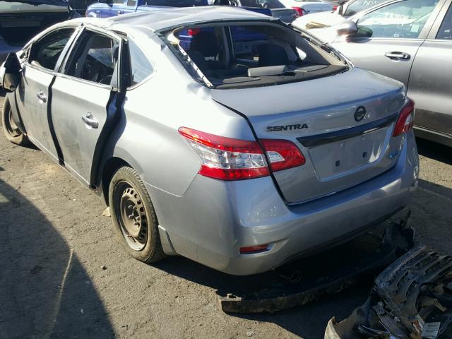 3N1AB7AP2EL676241 - 2014 NISSAN SENTRA S SILVER photo 3