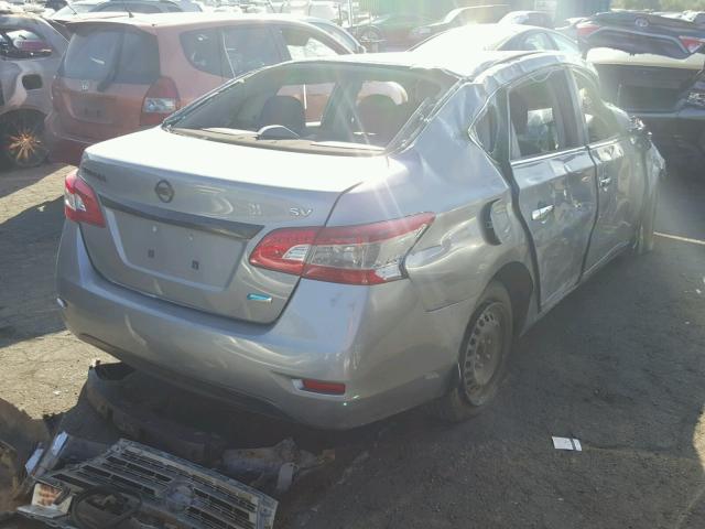 3N1AB7AP2EL676241 - 2014 NISSAN SENTRA S SILVER photo 4