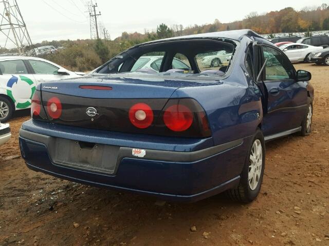 2G1WF52E649390539 - 2004 CHEVROLET IMPALA BLUE photo 4