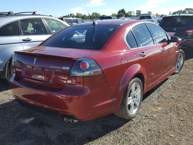 6G2EC57Y89L168879 - 2009 PONTIAC G8 GT RED photo 4