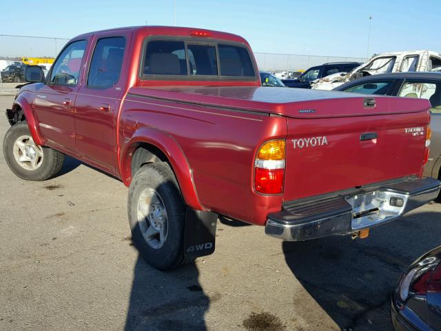 5TEHN72N43Z186250 - 2003 TOYOTA TACOMA DOU RED photo 3