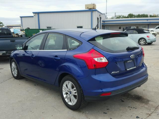 1FAHP3M23CL469135 - 2012 FORD FOCUS SEL BLUE photo 3