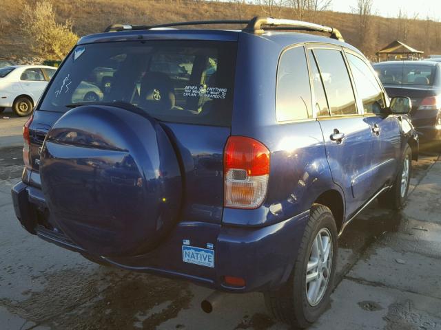 JTEGH20V630093704 - 2003 TOYOTA RAV4 BLUE photo 4