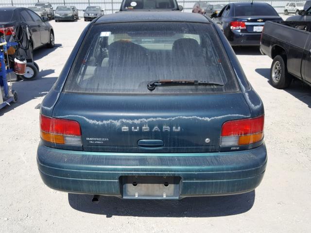 JF1GF6357SH811618 - 1995 SUBARU IMPREZA L GREEN photo 9