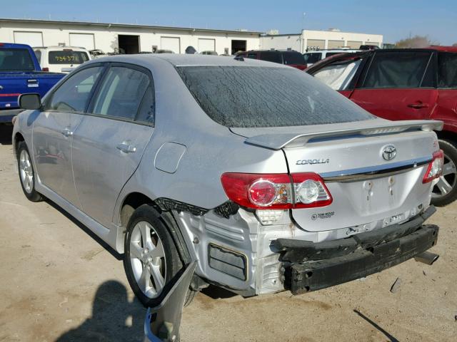 2T1BU4EE6BC743358 - 2011 TOYOTA COROLLA BA SILVER photo 3