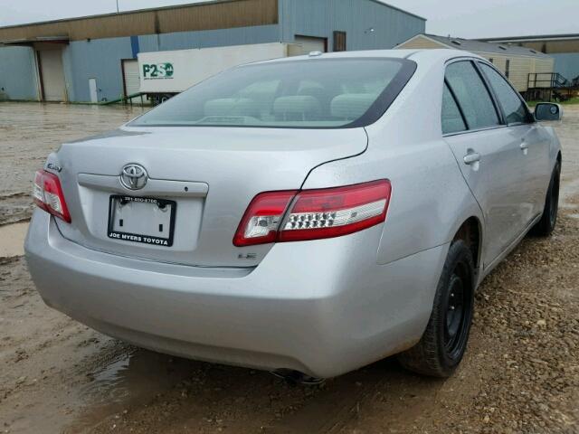 4T4BF3EK0BR155129 - 2011 TOYOTA CAMRY BASE SILVER photo 4