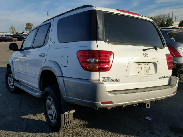 5TDBT44A41S001208 - 2001 TOYOTA SEQUOIA SR WHITE photo 3