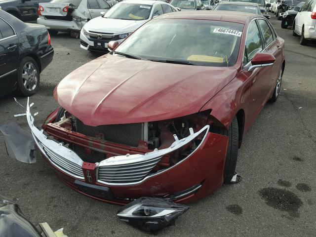 3LN6L2G98DR821494 - 2013 LINCOLN MKZ Կարմիր լուսանկար 2