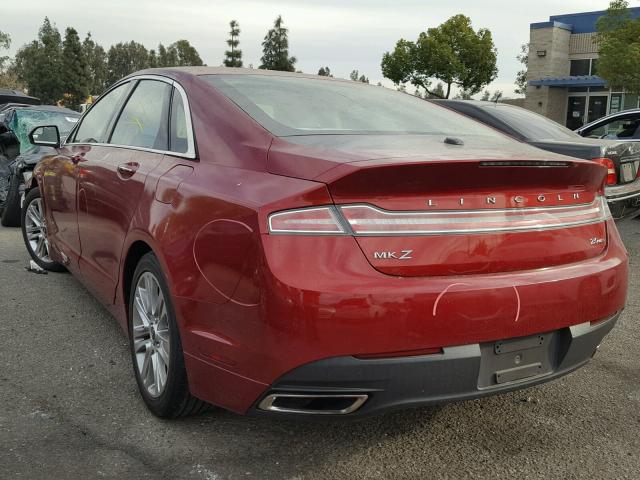 3LN6L2G98DR821494 - 2013 LINCOLN MKZ Կարմիր լուսանկար 3