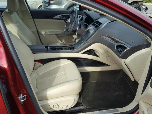 3LN6L2G98DR821494 - 2013 LINCOLN MKZ Կարմիր լուսանկար 5