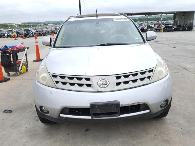 JN8AZ08T96W424750 - 2006 NISSAN MURANO SILVER photo 9