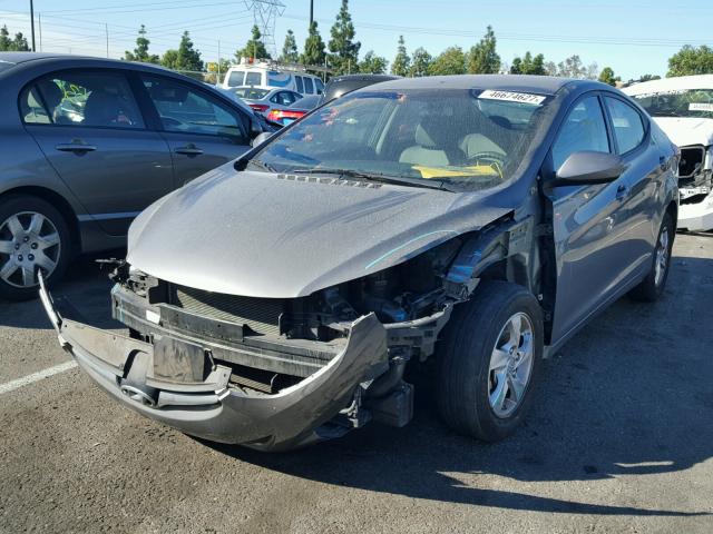 5NPDH4AE3EH504581 - 2014 HYUNDAI ELANTRA SE GRAY photo 2