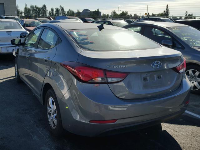 5NPDH4AE3EH504581 - 2014 HYUNDAI ELANTRA SE GRAY photo 3