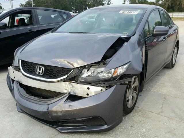 19XFB2F59FE103159 - 2015 HONDA CIVIC LX GRAY photo 2