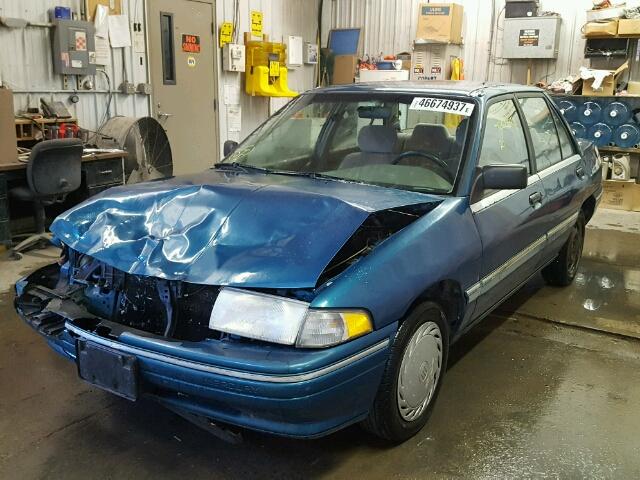 3MAPM10J1PR664626 - 1993 MERCURY TRACER GREEN photo 2