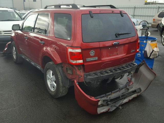 1FMCU93178KB68529 - 2008 FORD ESCAPE XLT RED photo 3