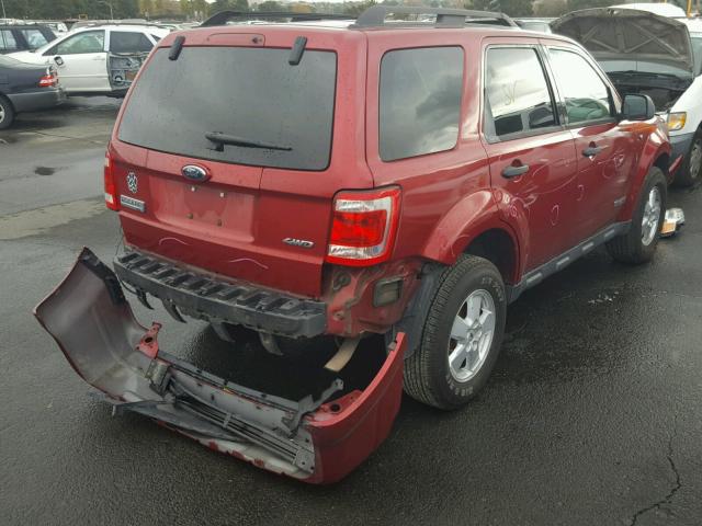 1FMCU93178KB68529 - 2008 FORD ESCAPE XLT RED photo 4