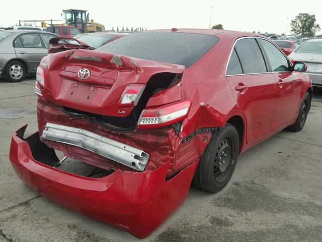 4T1BF3EK6BU728254 - 2011 TOYOTA CAMRY BASE RED photo 4