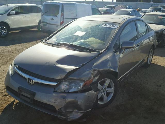 1HGFA15838L070678 - 2008 HONDA CIVIC EX GRAY photo 2