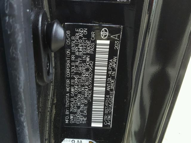 JTKDE167X90279542 - 2009 TOYOTA SCION TC 石墨色 照片 10