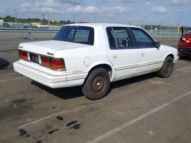 1B3XA46K2MF551045 - 1991 DODGE SPIRIT WHITE photo 4