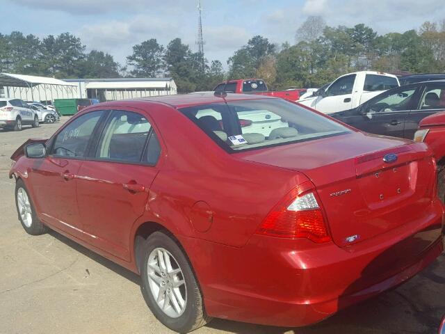 3FAHP0GAXAR198820 - 2010 FORD FUSION S RED photo 3