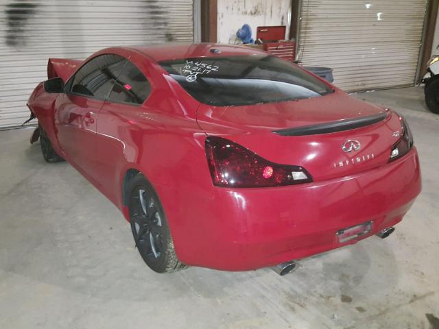 JNKCV64E98M104562 - 2008 INFINITI G37 BASE RED photo 3