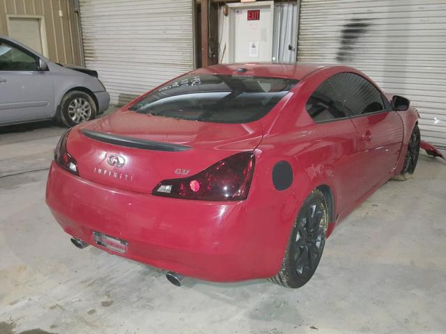 JNKCV64E98M104562 - 2008 INFINITI G37 BASE RED photo 4